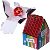 Geschenkverpackung in Hausform (4 x 4 x 3 cm) einseitig bedruckt 4/0-farbig