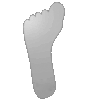 Hochwertiges Magnetschild in Fußabdruck-Form