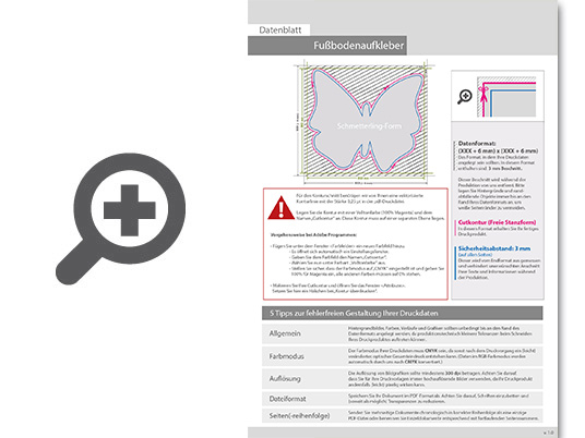 Product Bild hochwertige_zertifizierte_outdoor_fu__bodenaufkleber_in_schmetterling-form